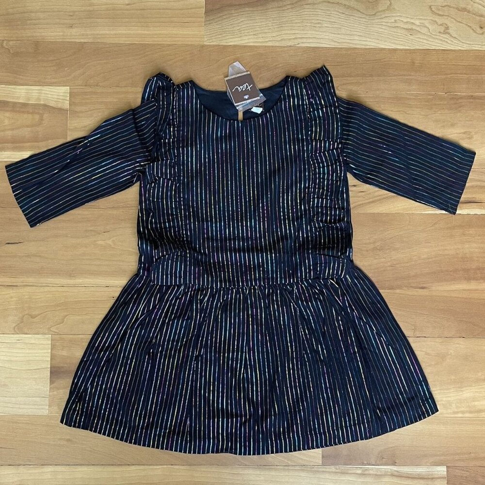 Tea Collection Rainbow Metallic Ruffle Dress - Size 5